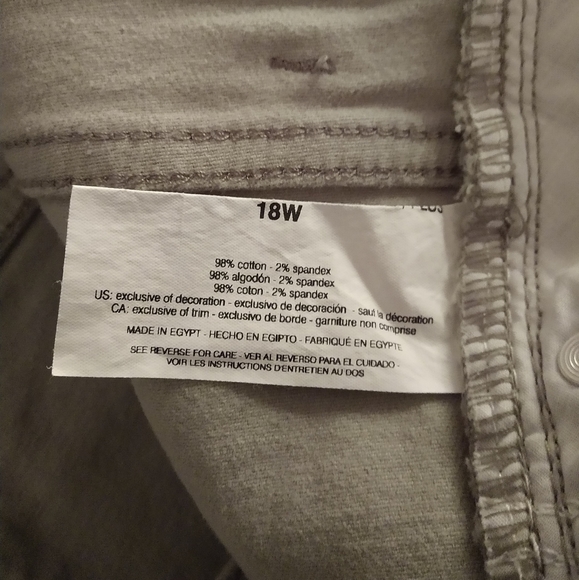 Gloria Vanderbilt 18W Sage/Light Khaki Cropped Jeans - Picture 6 of 6